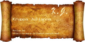 Kruppa Julianna névjegykártya